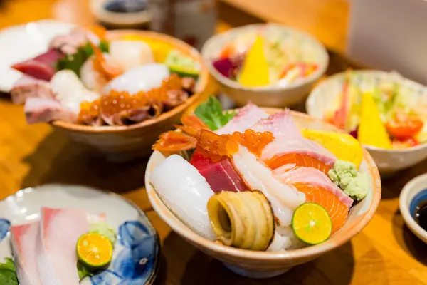 Japonský Sashimi Rýže Don Restauraci — Stock fotografie