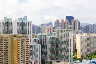 Hong Kong - 19 Haziran 2023: Kowloon tarafında Wong Tai Sin bölgesinde Hong Kong