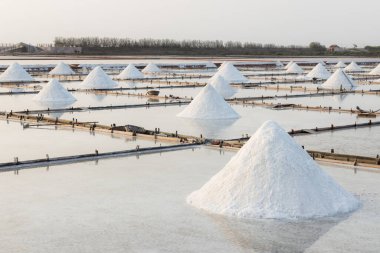Jingzaijiao Tile paved Salt Fields in Tainan of Taiwan