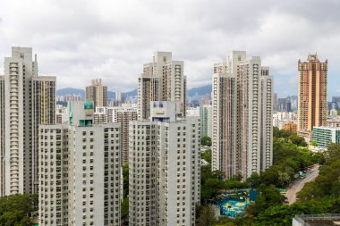 Hong Kong - 19 Haziran 2023: Kowloon tarafında Wong Tai Sin bölgesinde Hong Kong