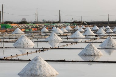 Jingzaijiao Tile paved Salt Fields in Tainan of Taiwan