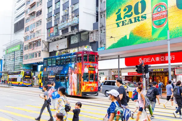 Hongkong Juni 2023 Hongkong Stadsgata Causeway Bay District Stockfoto