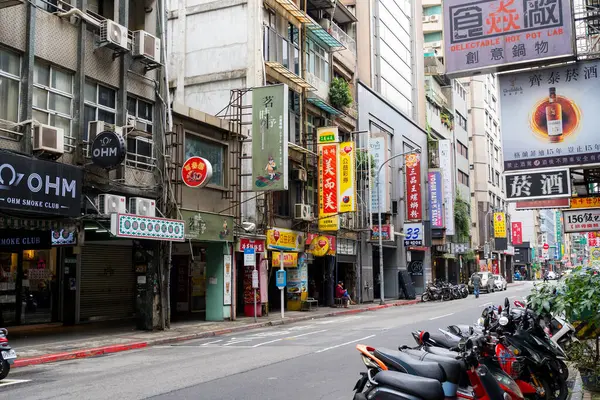 Tajpej Tajwan Grudnia 2023 Ulica Miasta Tajpej Obraz Stockowy