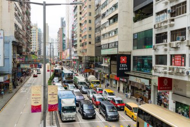 Hong Kong - 23 Haziran 2023: Mong Kok bölgesinde Hong Kong şehri