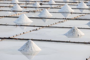 Jingzaijiao Tile paved Salt Fields in Tainan of Taiwan