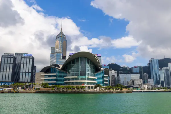 Hongkong Juni 2023 Hongkongs Victoria Hafen Auf Der Seite Von Stockfoto