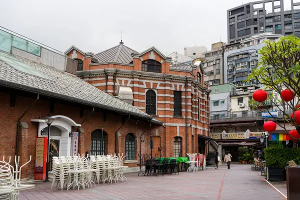 Taipei Taiwán Diciembre 2023 Edificio Rojo Ximending Imagen de stock