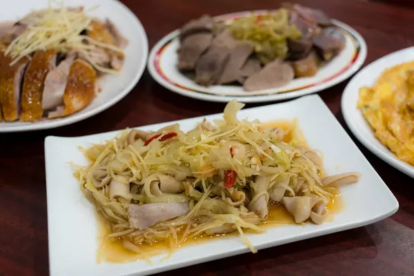 Asian Cuisine Goose Intestines Sour Cabbage Restaurant — Stock Photo, Image