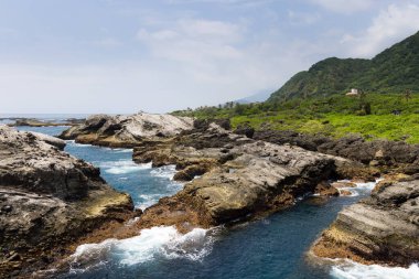 Hualien, Tayvan 'daki Pasifik Sahili Manzaralı Eğlence Bölgesi