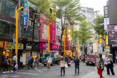 Taipei, Tayvan - 28 Aralık 2023: Taipei şehrinde Ximending 