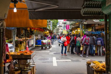 Taipei, Tayvan - 05 Şubat 2024: Tayvan 'da Dongmen Pazarı
