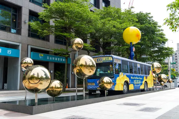 Taiwan Juni 2023 Jimmy Moon Bus Der Stadt Taipeh Stockbild