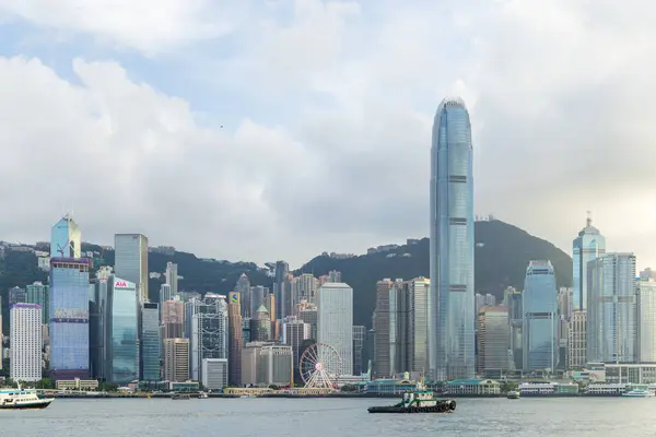 Hong Kong Juni 2023 Hong Kong Byens Skyline Stock-foto