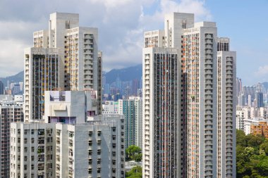 Hong Kong - 20 Haziran 2023: Konut binası olan Hong Kong