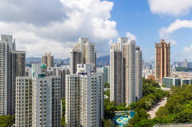 Hong Kong - 20 Haziran 2023: Konut binası olan Hong Kong