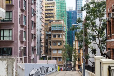 Hong Kong - 01 Nisan 2024: Hong Kong merkezi Soho bölgesi