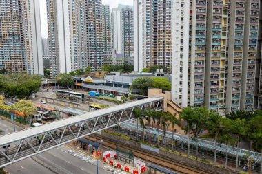 Hong Kong - 03 Nisan 2024: Tin Shui Wai 'deki Hong Kong yerleşim bölgesi