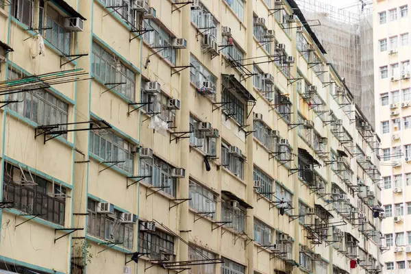 Fasada Starego Budynku Hong Kongu — Zdjęcie stockowe