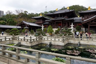Hong Kong - 30 Mart 2024: Chi Lin Nunnery Hong Kong Diamond Hill 'de