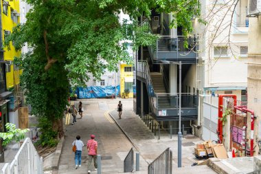 Hong Kong - 01 Nisan 2024: Hong Kong merkez soho bölgesi