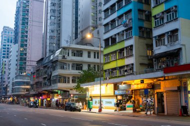 Hong Kong - 01 Nisan 2024: Hong Kong şehri Hung Hom bölgesinde yaşam