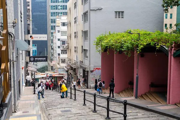 Merkez, Hong Kong - 01 Nisan 2024: Pottinger Caddesi, Hong Kong