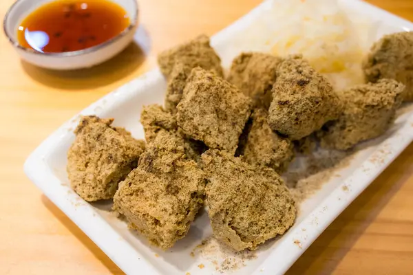 Fry Tofu Puant Sur Plat Photo De Stock