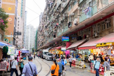 Hong Kong - 08 Nisan 2024: Hong Kong 'da ıslak pazarla Kuzey Noktası