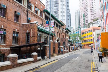Hong Kong - 01 April 2024: Soho district located of the Hong Kong central clipart