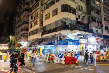 Hong Kong - 05 April 2024: Street market in Fayuen street in Mongkok district at Hong Kong city clipart