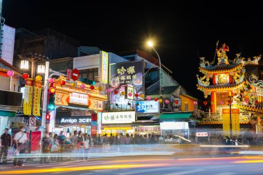 Taiwan - 14 December 2023:  Raohe St. street market in Taipei city clipart