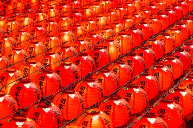 Taiwan - 01 February 2024: Red lantern in Sunfong Temple in Kaohsiung of Taiwan clipart