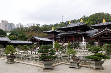 Hong Kong - 30 Mart 2024: Chi Lin Nunnery Hong Kong Diamond Hill 'de