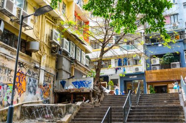 Hong Kong - 1 Nisan 2024: Hong Kong Wan Chai Moon Caddesi