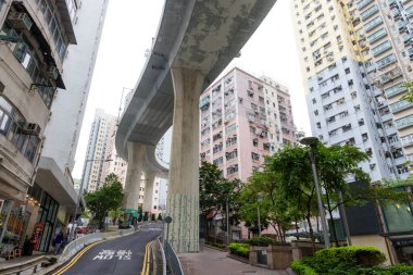 Hong Kong - 24 April 2024: Hong Kong city in Sheung wan district  clipart