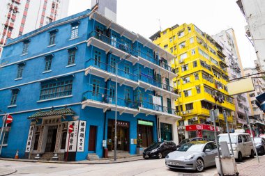 Hong Kong - 27 Nisan 2024: Hong Kong Wan chai mavi ev