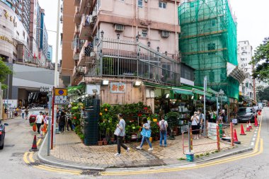 Hong Kong - 27 Nisan 2024: Hong Kong 'da Çiçek Pazarı