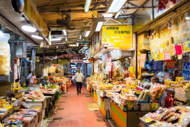 Hong Kong - 28 Nisan 2024: Hong Kong Yerel Gıda Pazarı 