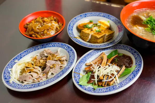 Lokalne Tajwańskie Jedzenie Mięsem Wieprzowym Tofu — Zdjęcie stockowe