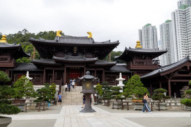 Hong Kong - 30 Mart 2024: Chi Lin Nunnery Hong Kong Diamond Hill 'de