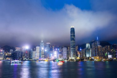 Hong Kong - 27 Nisan 2024: Geceleyin Hong Kong