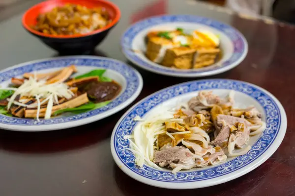 Lokale Taiwanese Gerechten Met Varkensvlees Tofu Stockafbeelding
