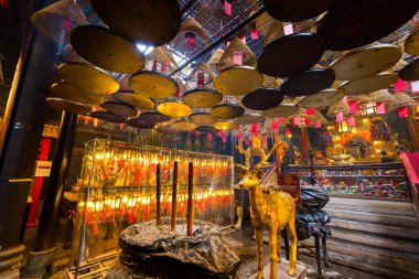 Hong Kong - 01 Nisan 2024: Man Mo Tapınağı