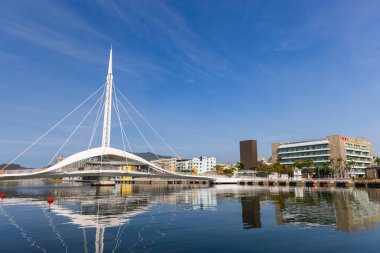 Kaohsiung, Tayvan 01 Şubat 2024: Kaohsiung şehrinde Dagang Köprüsü 