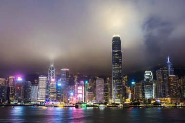 Hong Kong 27 Nisan 2024: Geceleyin Hong Kong şehir simgesi