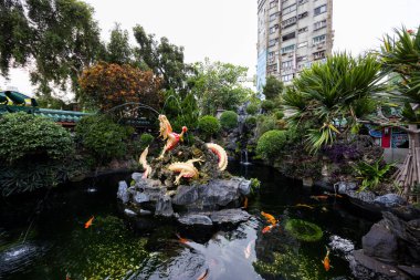 Taipei, Tayvan 17 Ekim 2023: Çin Bahçe Balık Havuzu