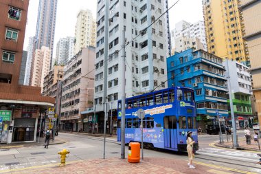 Hong Kong 24 Nisan 2024: Hong Kong tramvayı