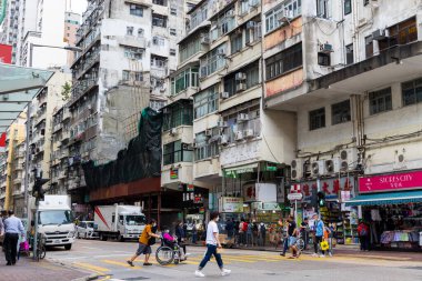 Hong Kong 06 Nisan 2024: Hong Kong 'da Cheung Sha Wan' da şehir hayatı