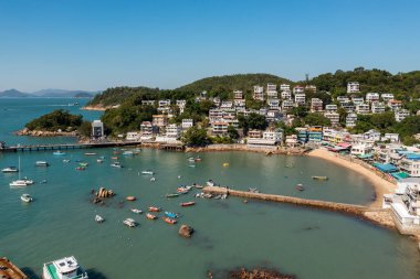 Hong Kong 10 Kasım 2021: Hong Kong 'daki Lamma Adası' nın üst manzarası