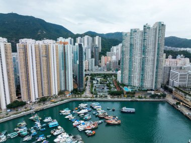 Hong Kong 22 Kasım 2021: Hong Kong şehrinin üst manzarası